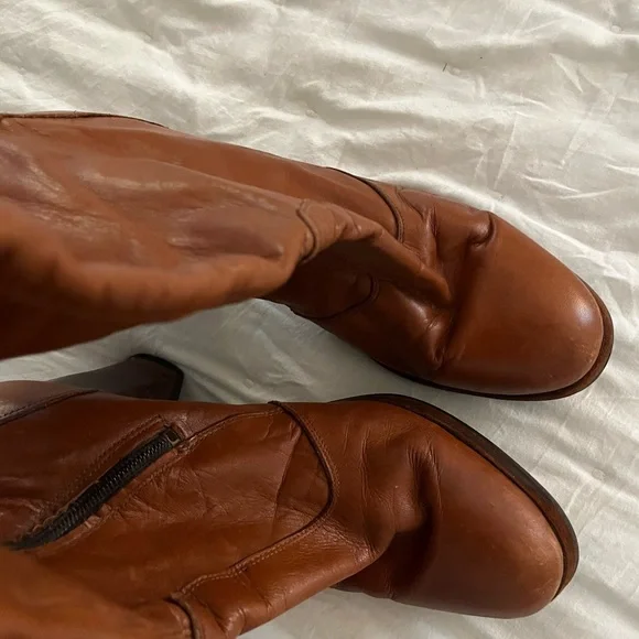 Brown Leather Knee-High Boots - Picture 4 of 6